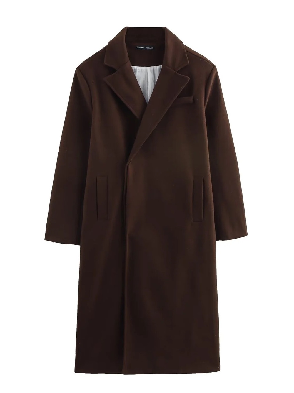 Men's Brown Long Wool Coat